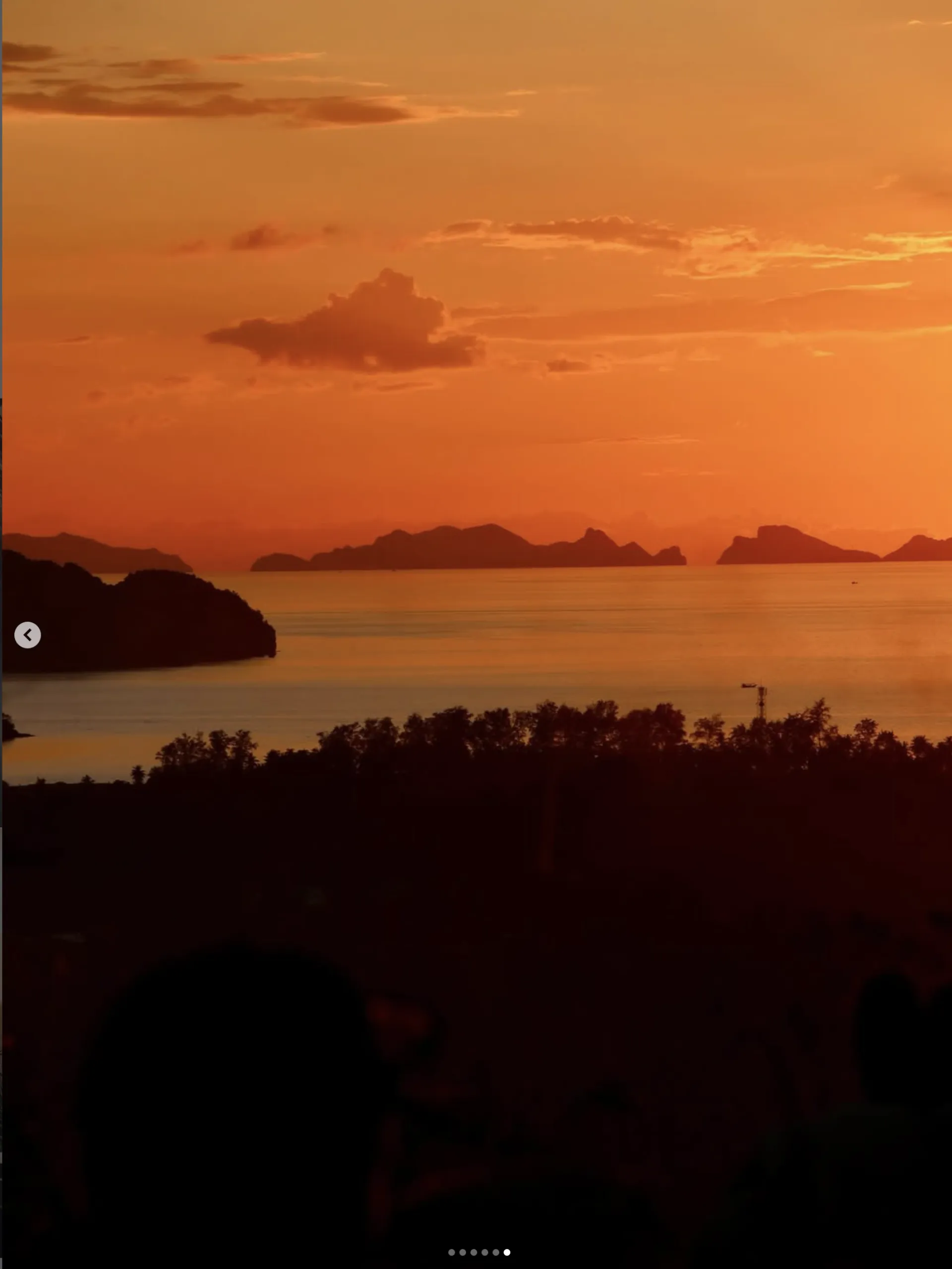 Ocean view sunset from vegan seafood restaurant Koh Phangan Thailand